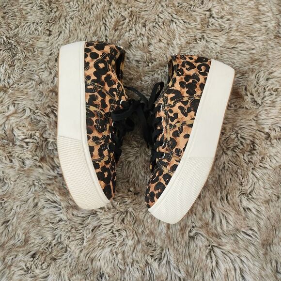 Steve‎ Madden Emmi Leopard Print Platform Sneakers Size 8.5 - Picture 3 of 9